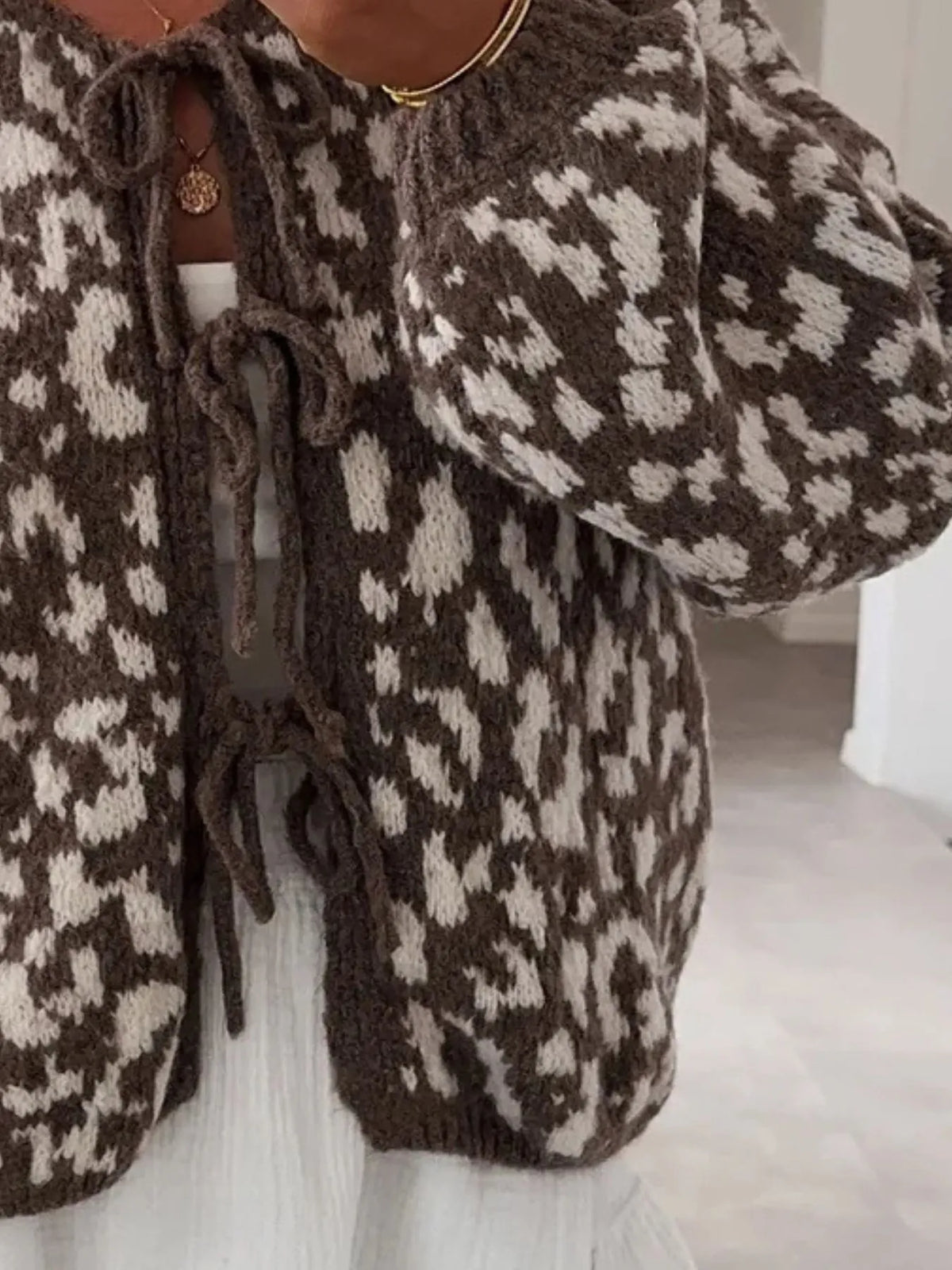 Irja leopardmönstrad cardigan