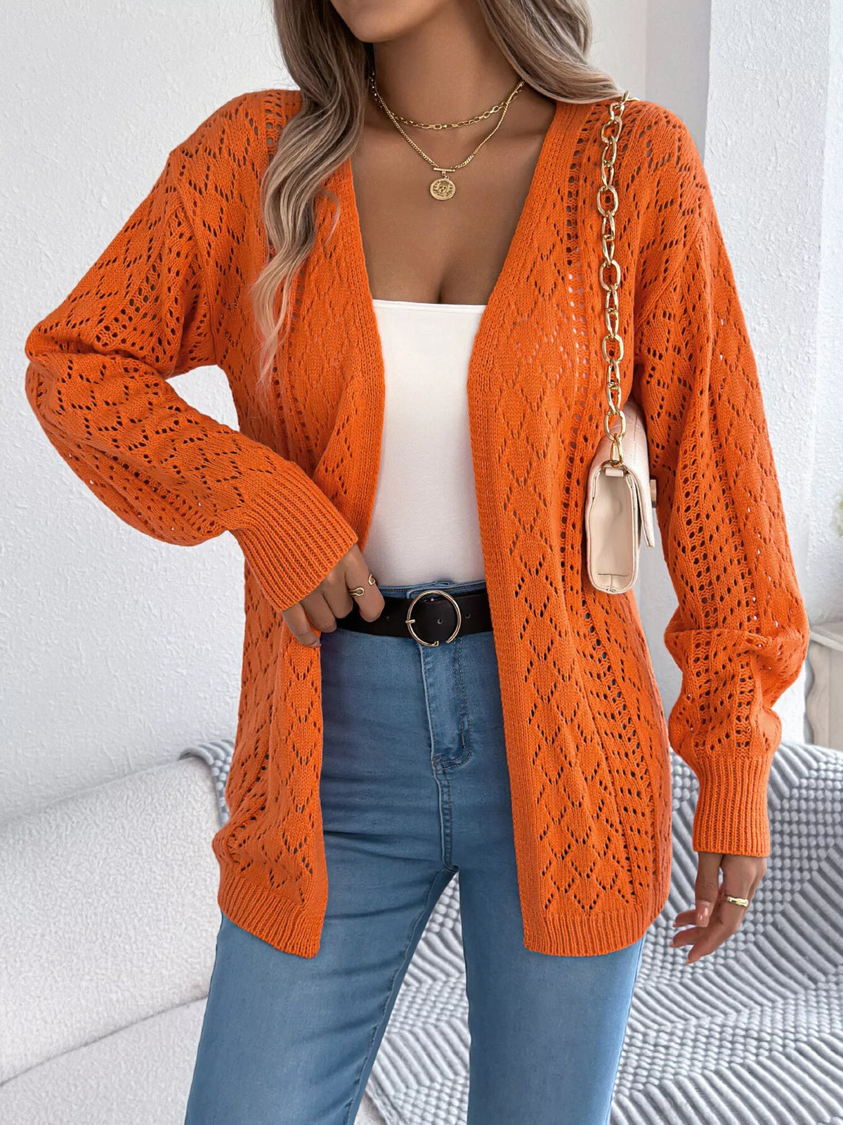 Calanthe hålstickad cardigan