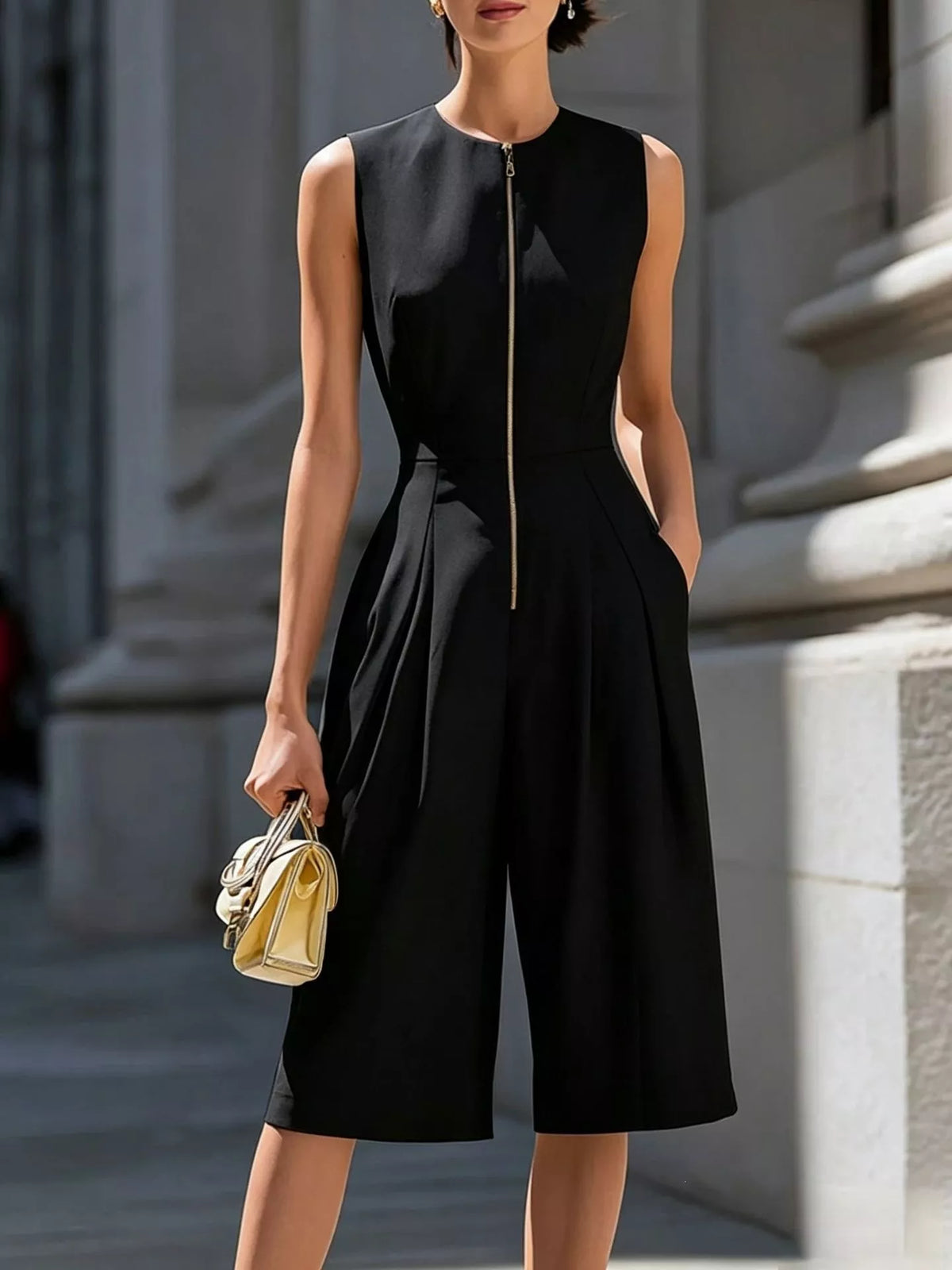 Lorena ärmlös jumpsuit, svart