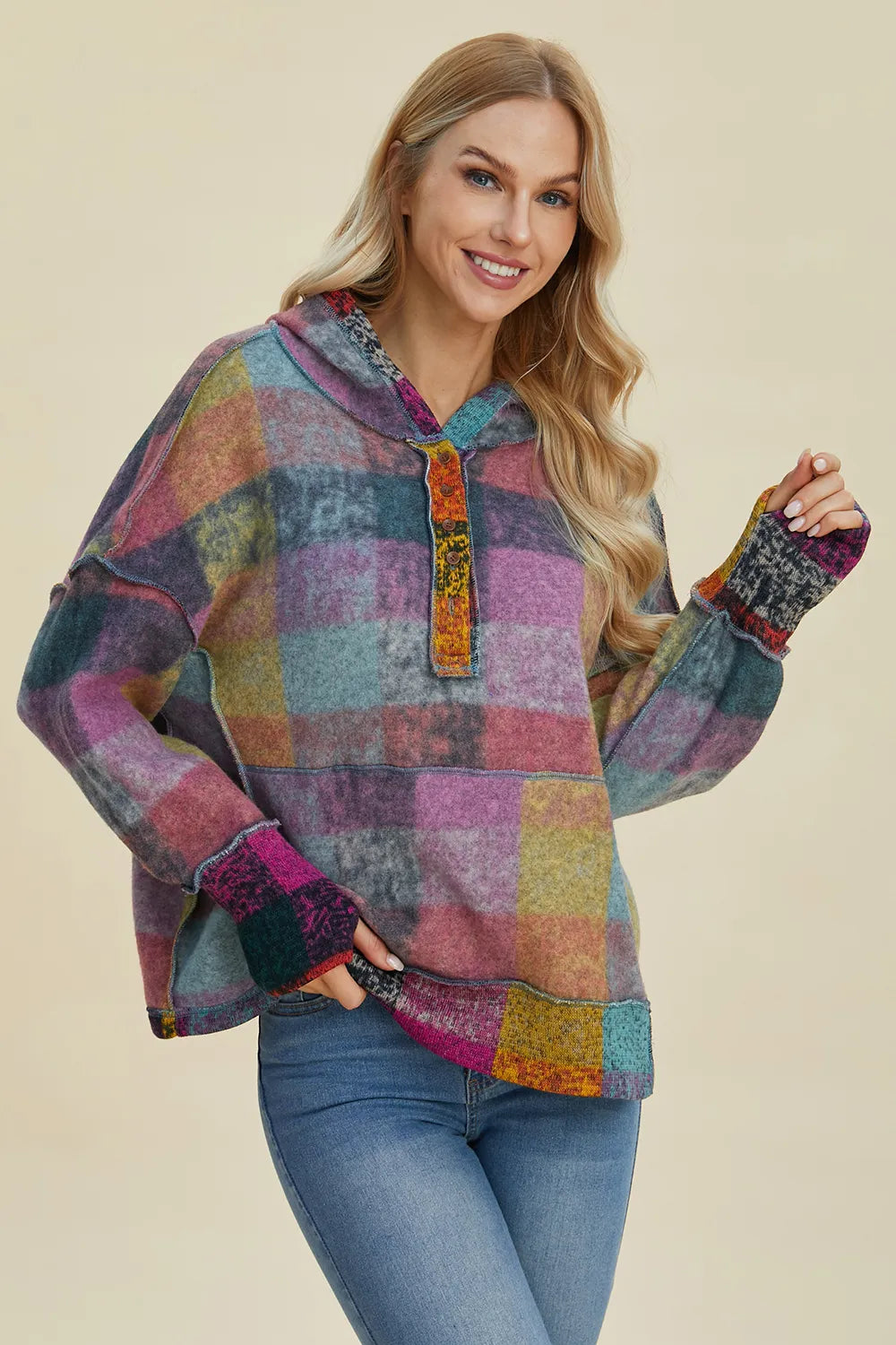 Amalia rutig hoodie