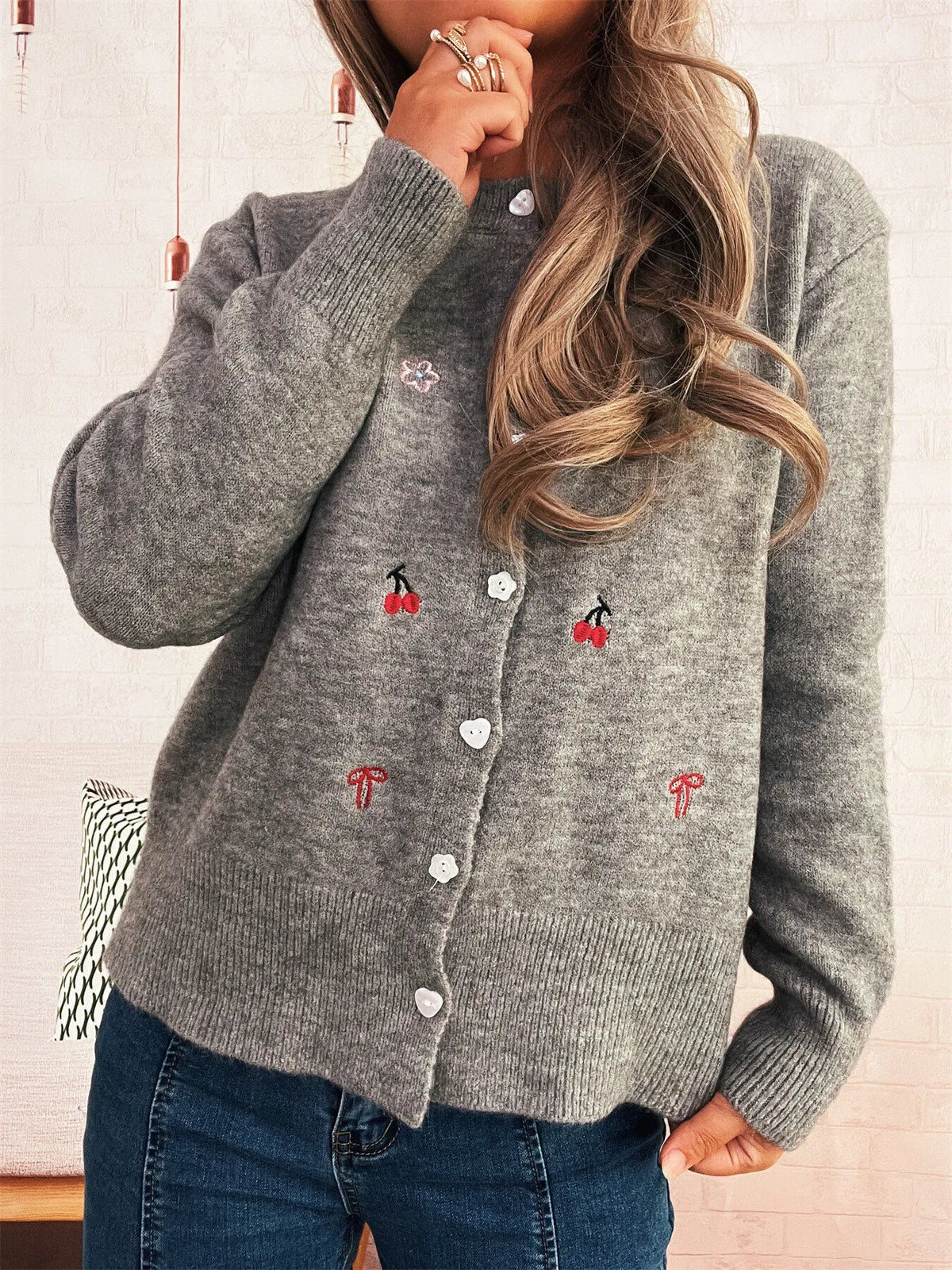 Angie ribbstickad cardigan