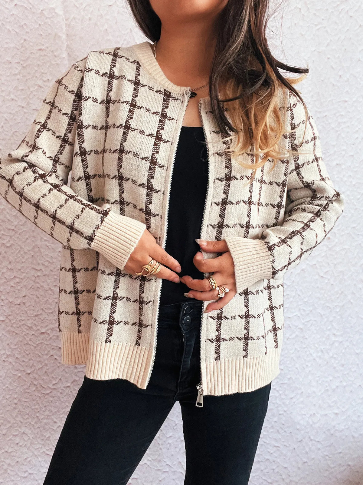 Holly rutig cardigan