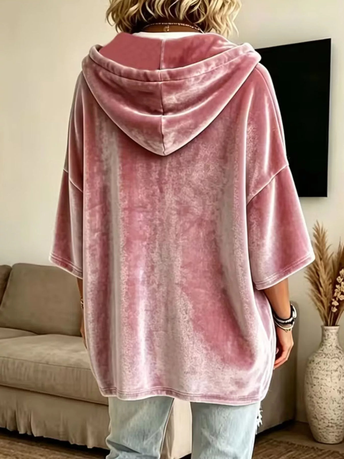 Agnes hoodie i sammet