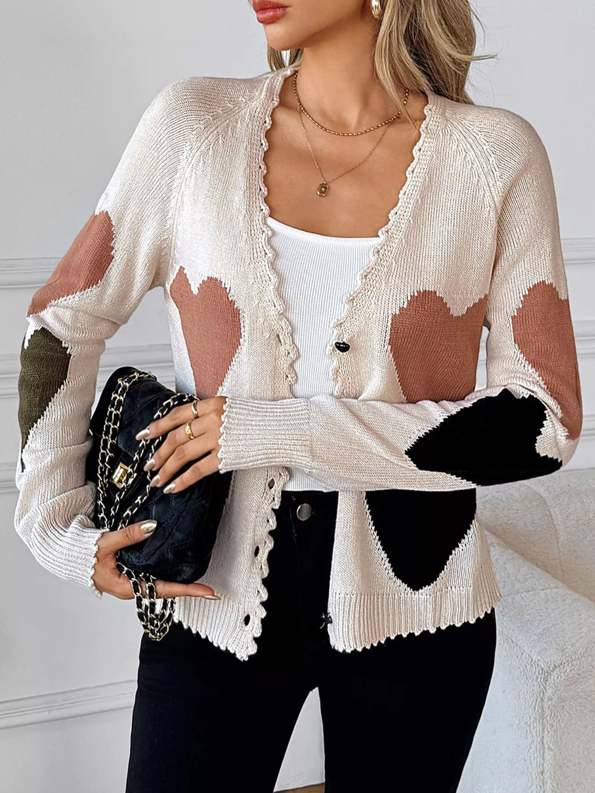Georgia cardigan med hjärtan