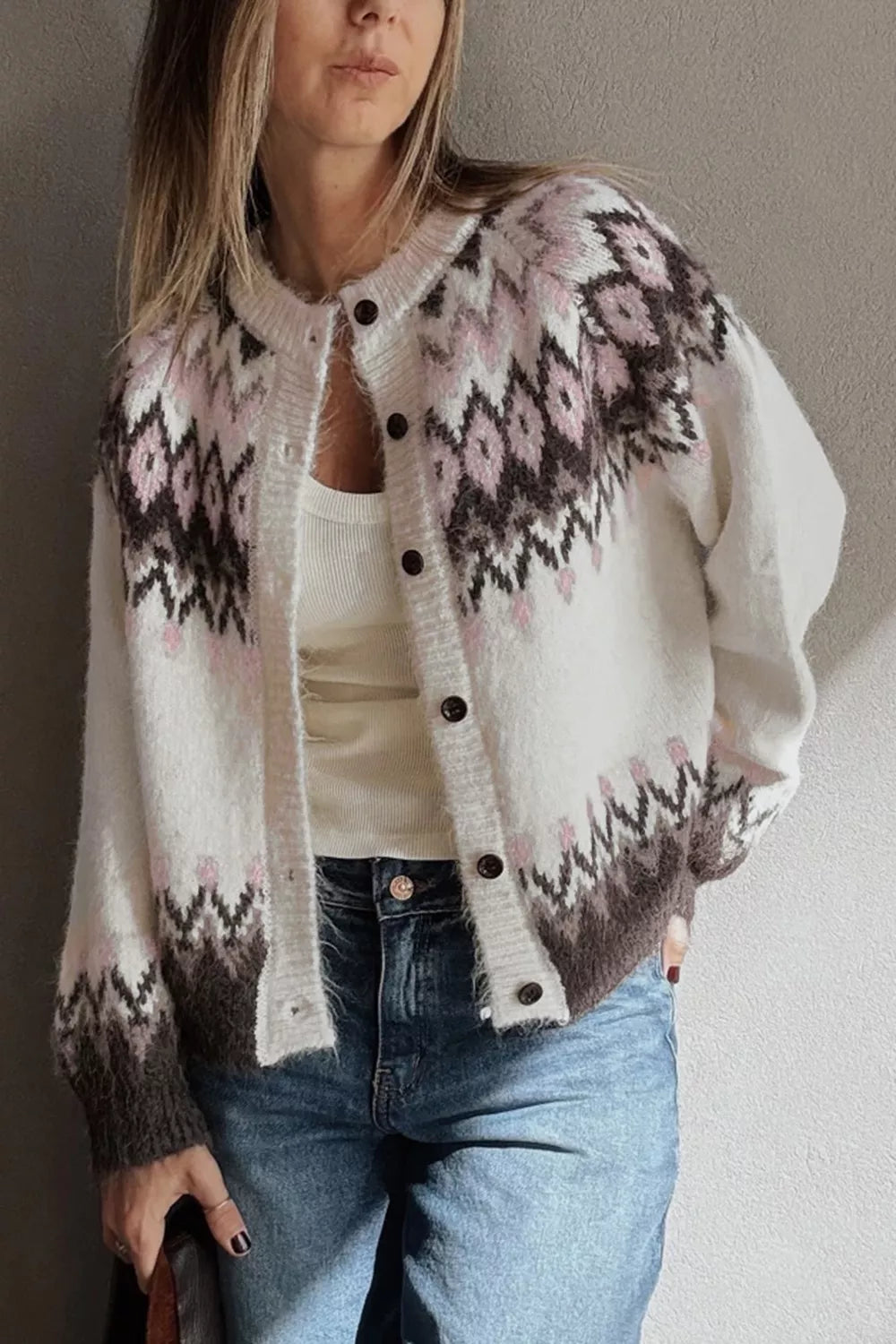 Sigurlaug geometrisk cardigan