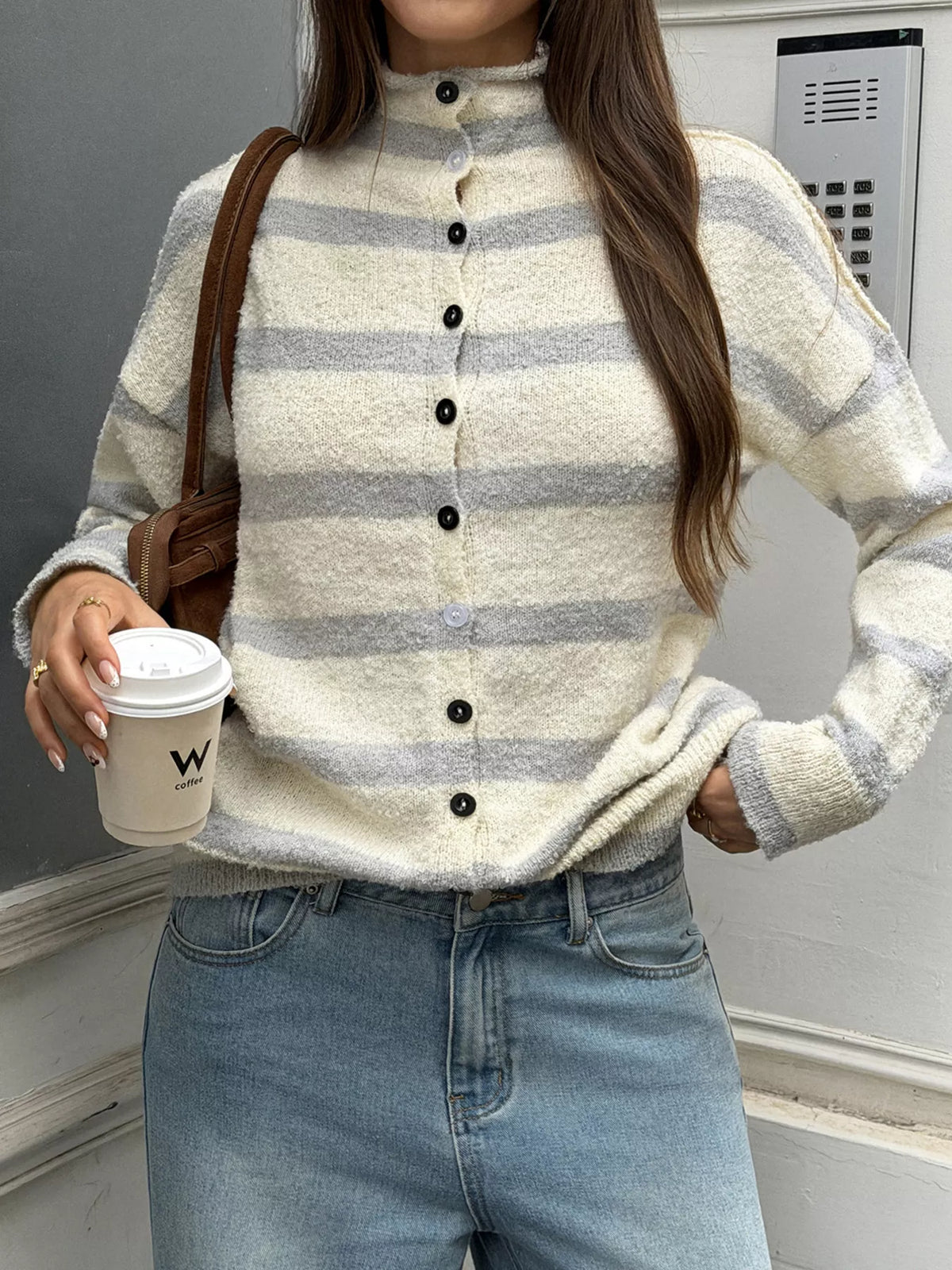 Marita randig cardigan
