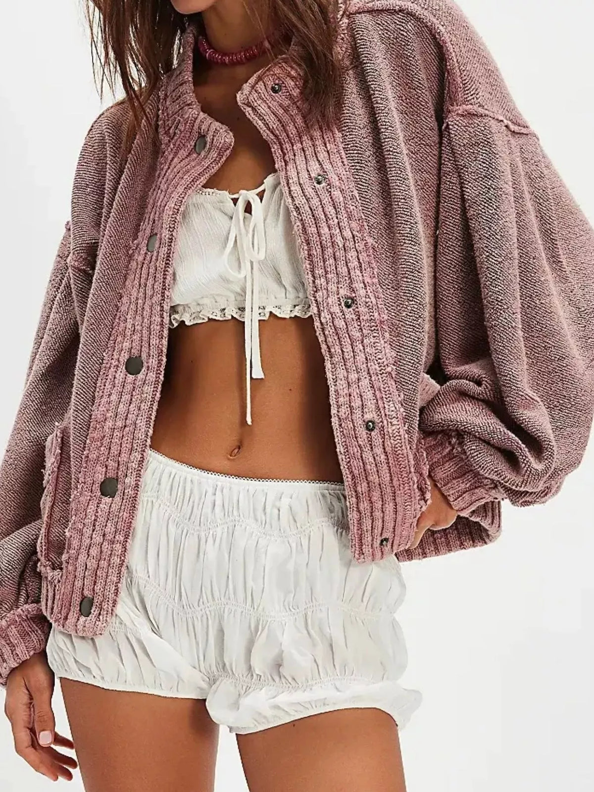 Urd oversize cardigan, rosa