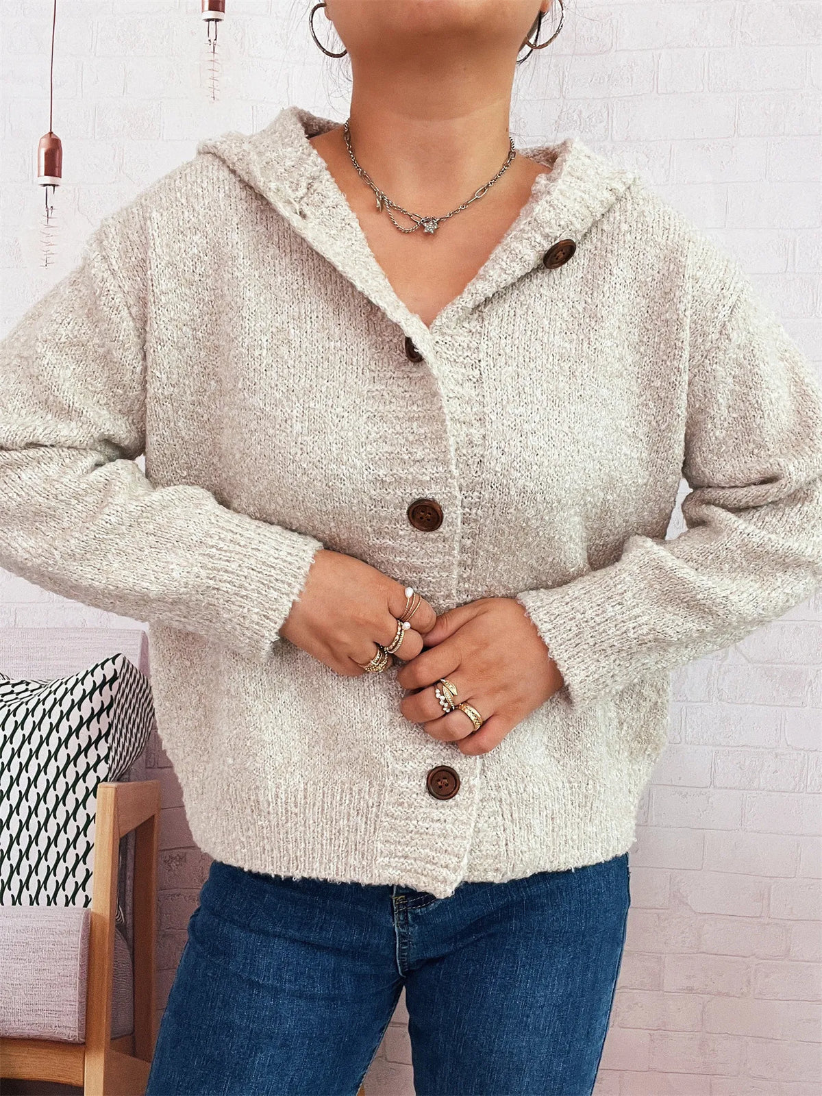 Benna cardigan med huva