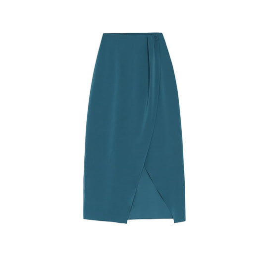 Adelheid kjol i satin, blå