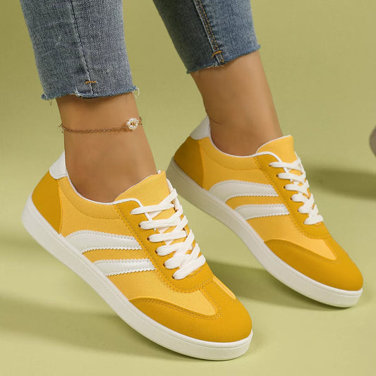 Claudine platta sneakers, gul