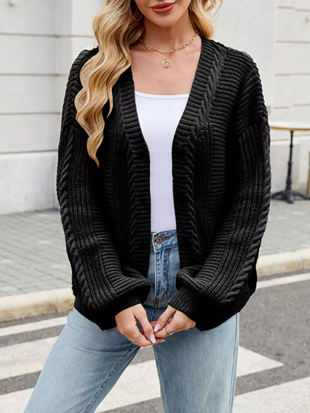 Irmelin kabelstickad cardigan