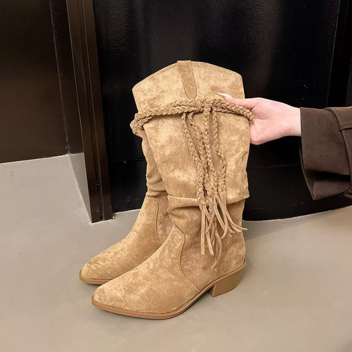 Beth boots i läderlook