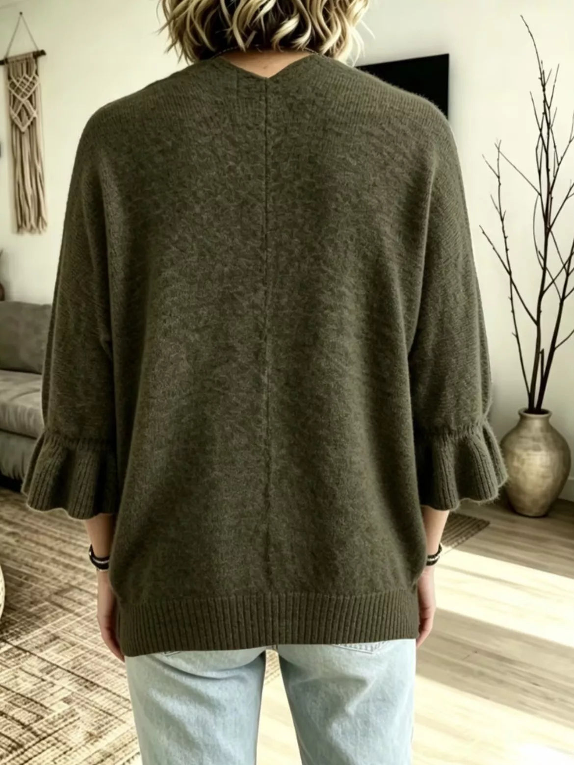 Marnie cardigan med volangärm