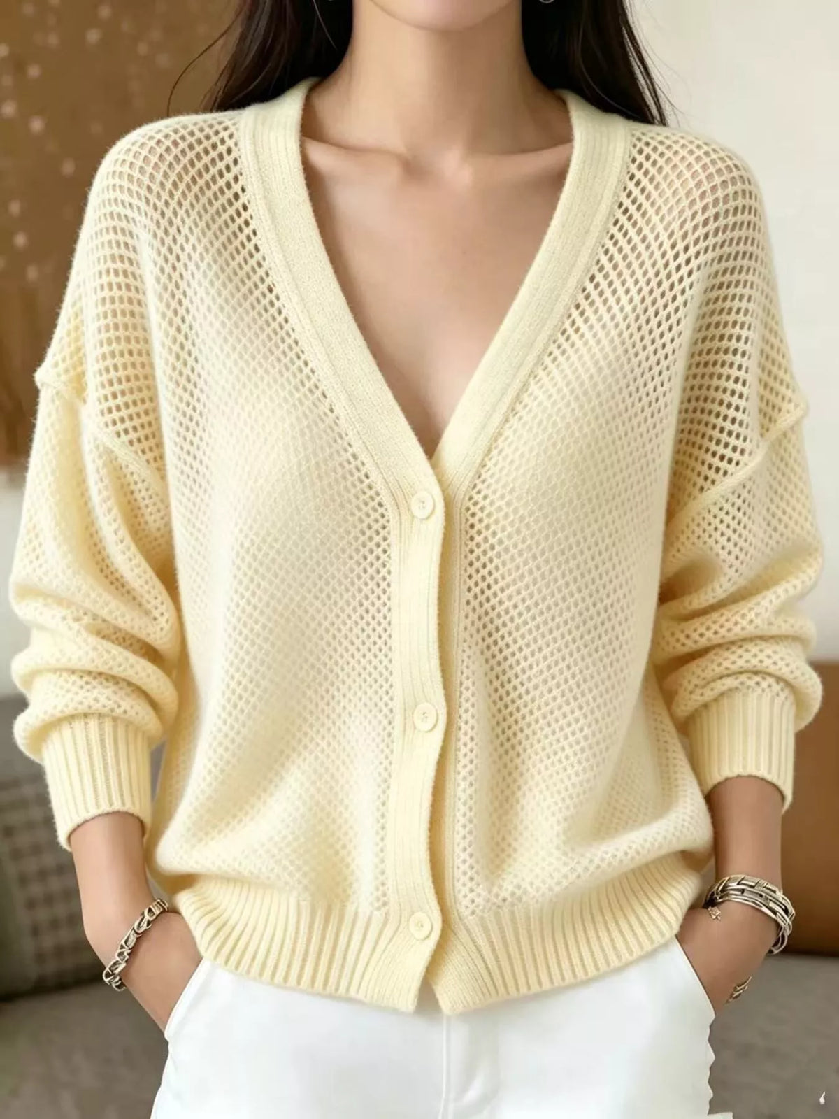 Solbritt v-ringad cardigan
