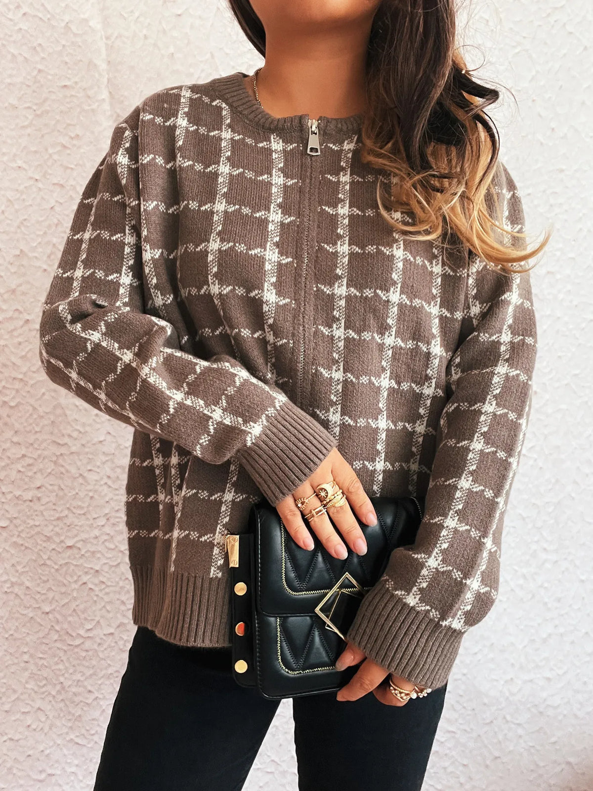 Holly rutig cardigan