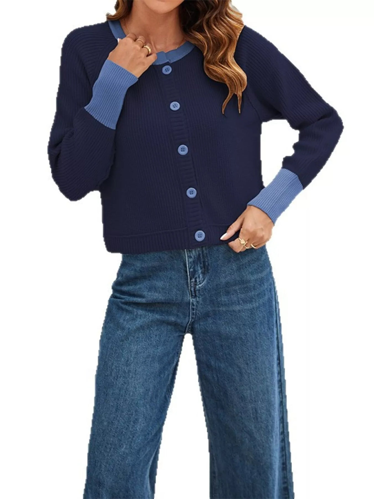 Sabrina cardigan med färgblock