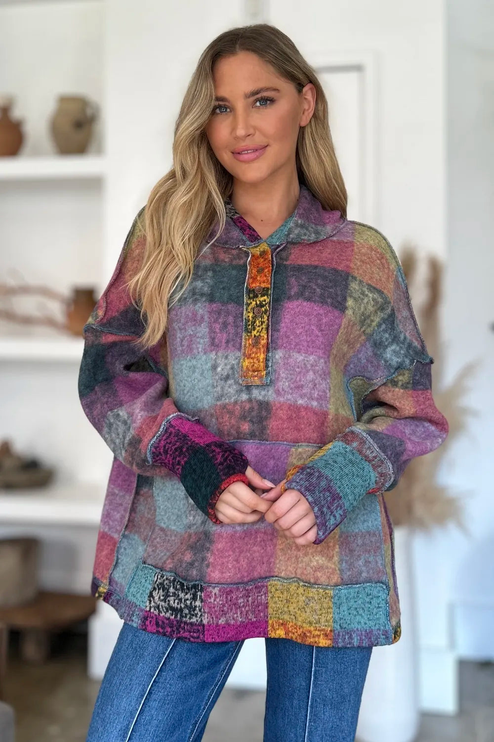 Amalia rutig hoodie