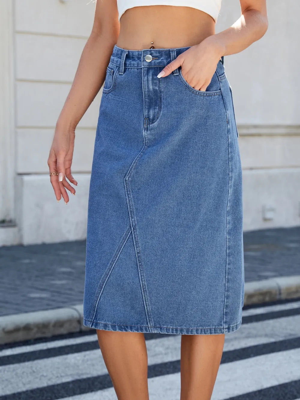 Maj midikjol i denim