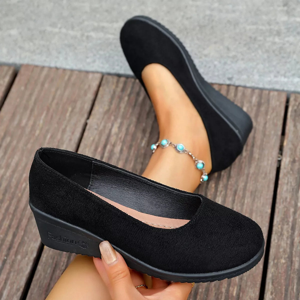 Audrey loafers i läderlook