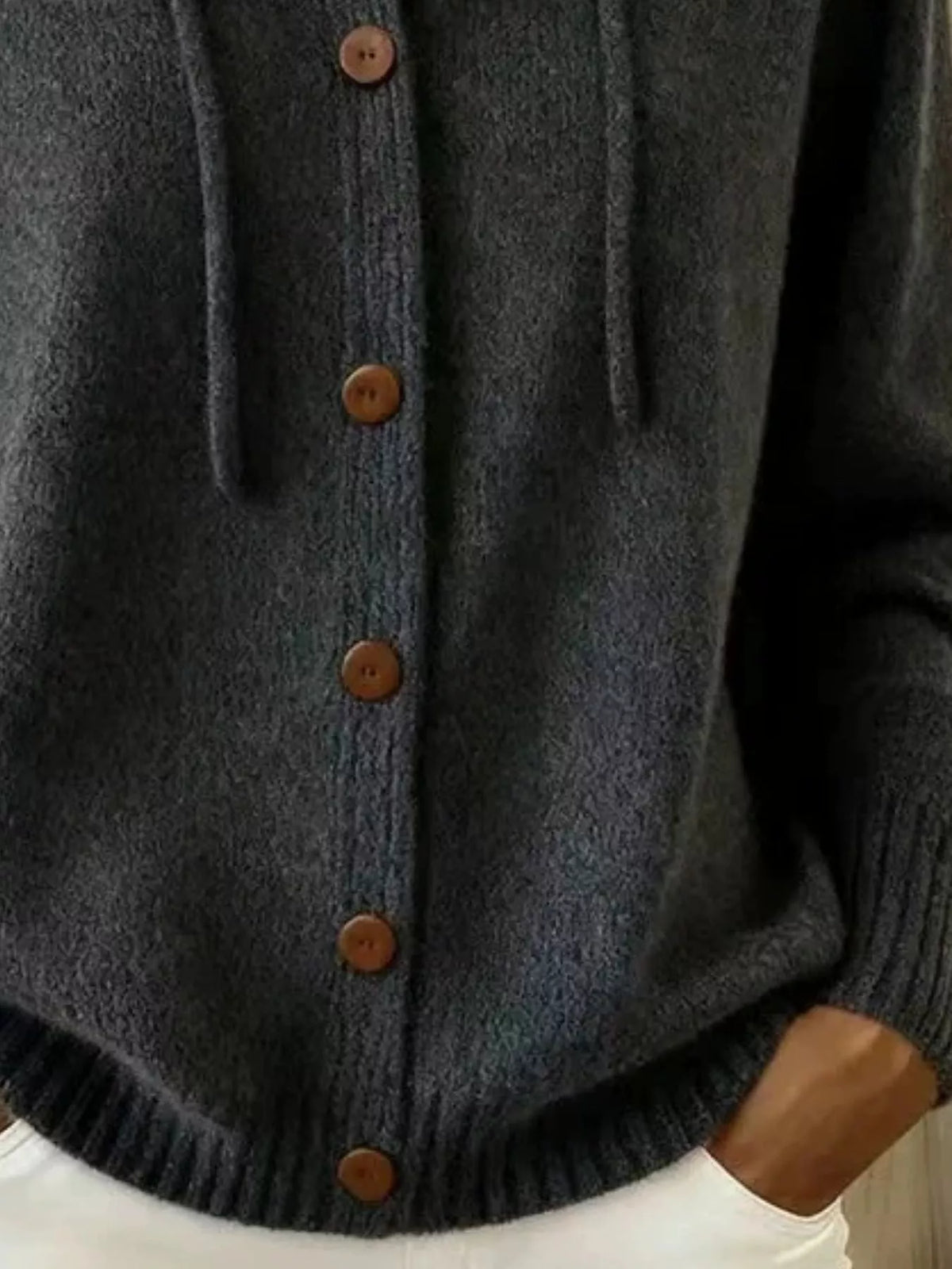 Serena cardigan med huva