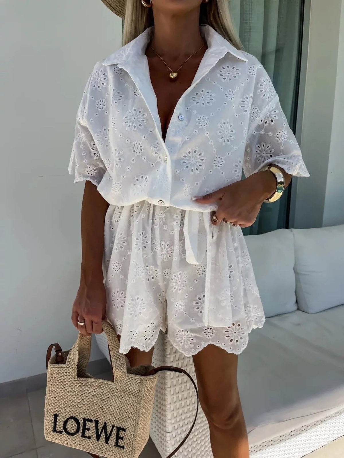 Joy hålbroderad jumpsuit