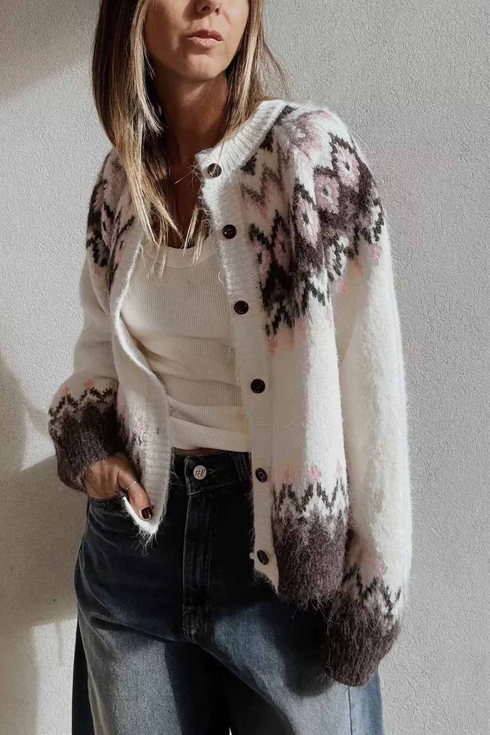 Sigurlaug geometrisk cardigan