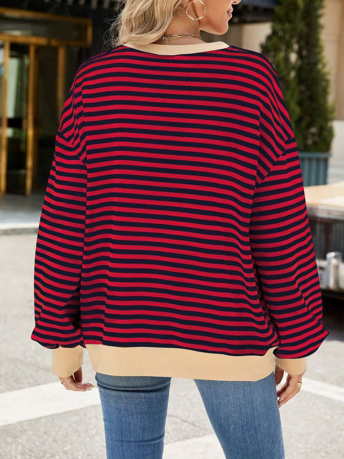 Alvhild randig sweatshirt