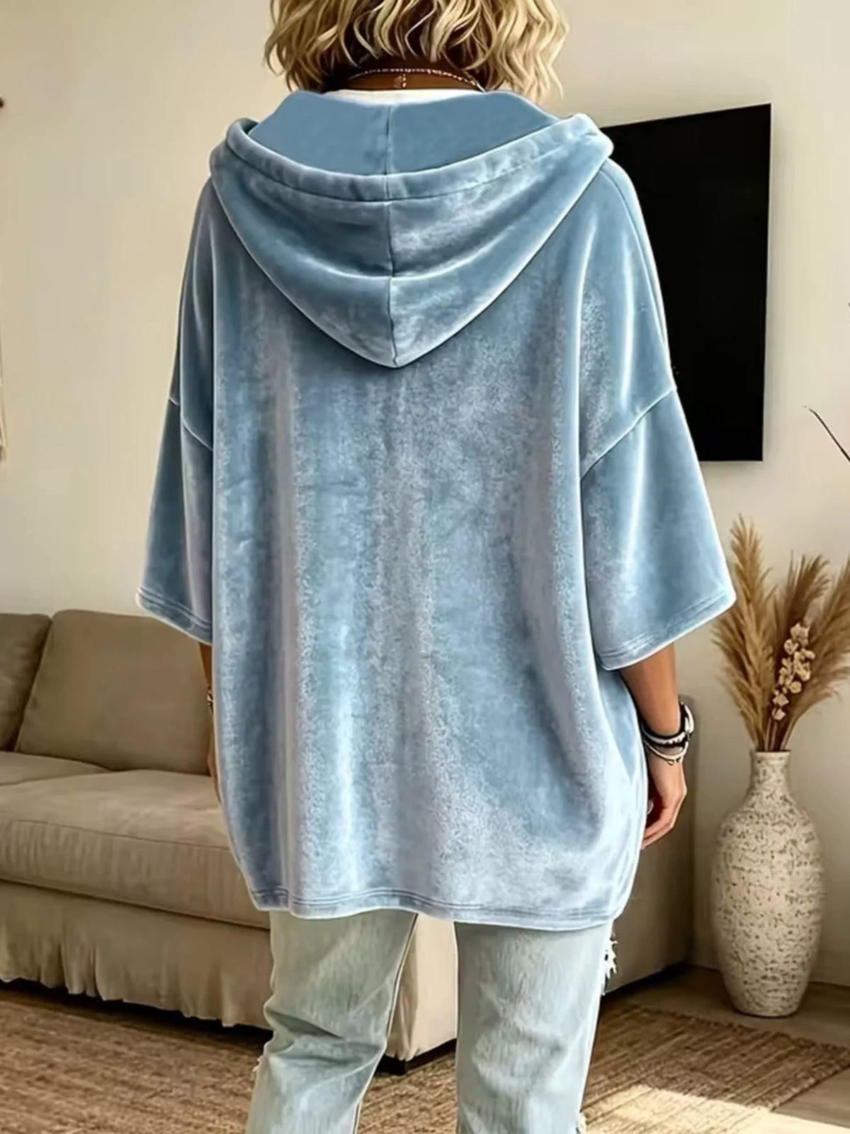 Agnes hoodie i sammet