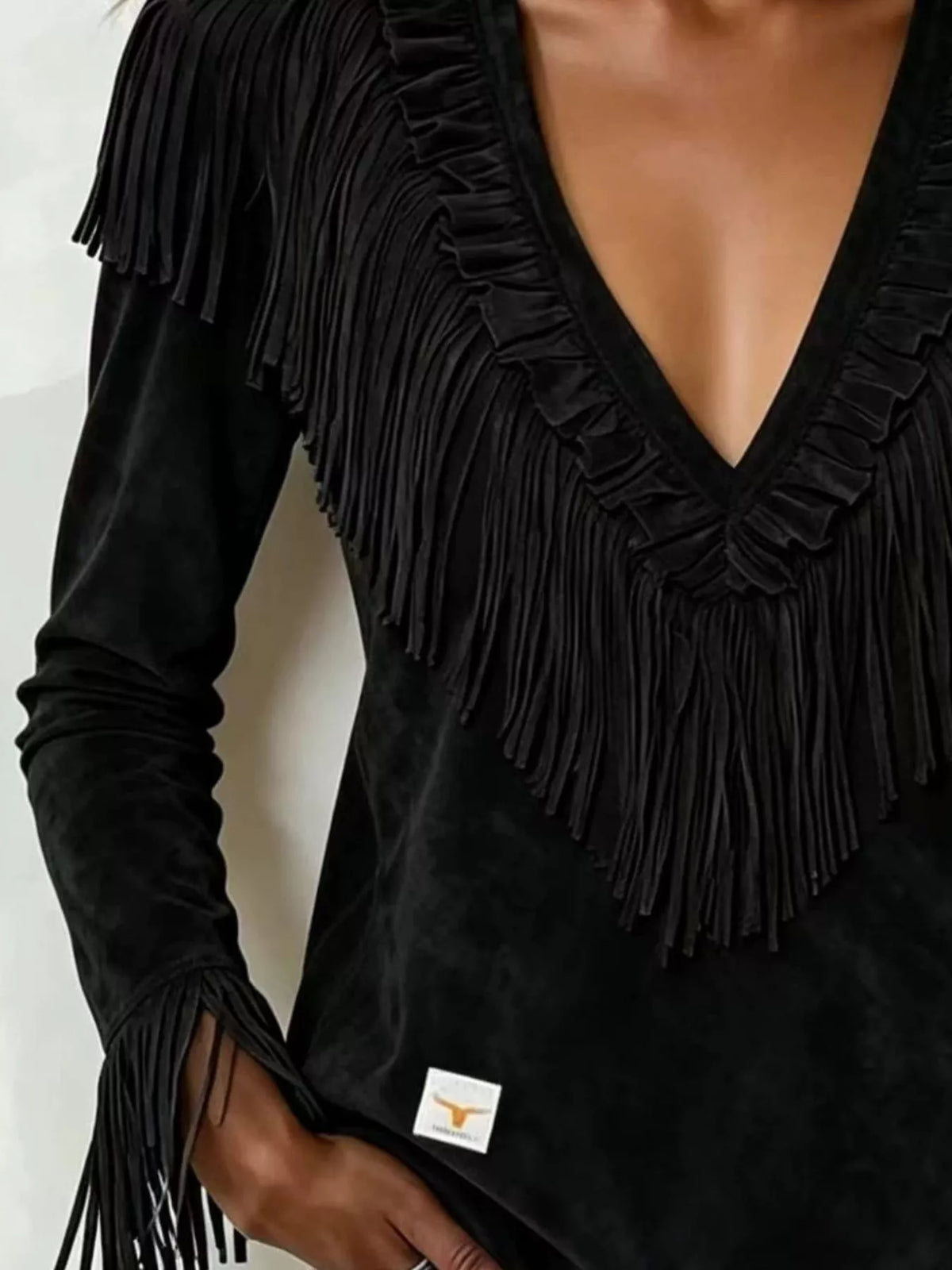 Edda blus med fransar