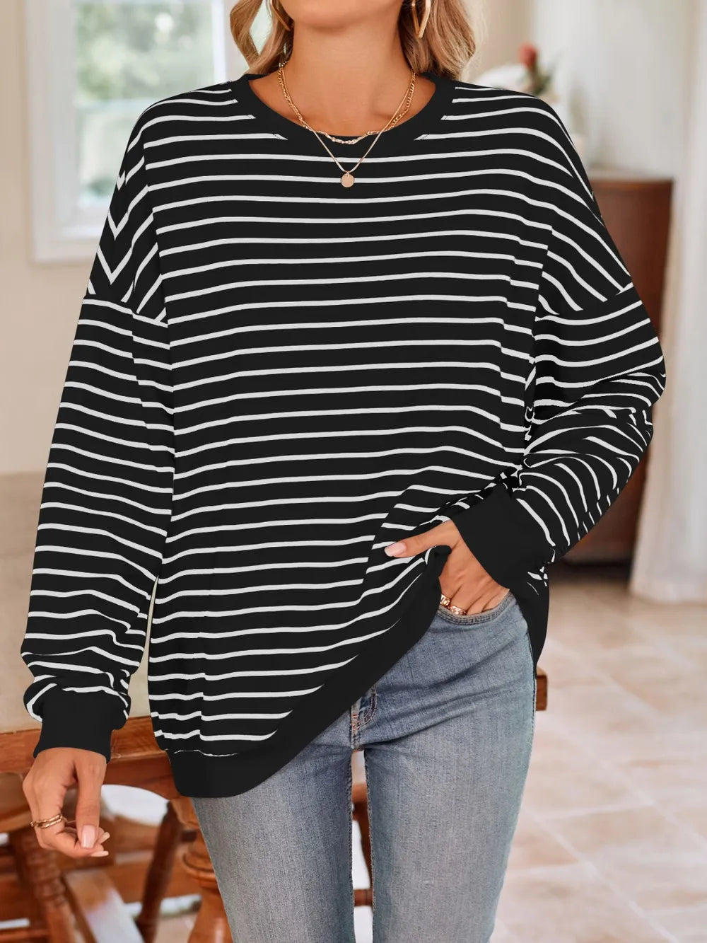Birgit randig sweatshirt