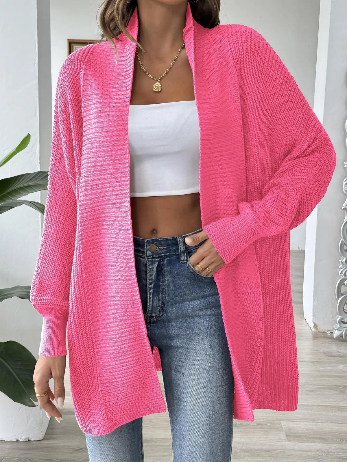 Dorina oversize cardigan, cerise