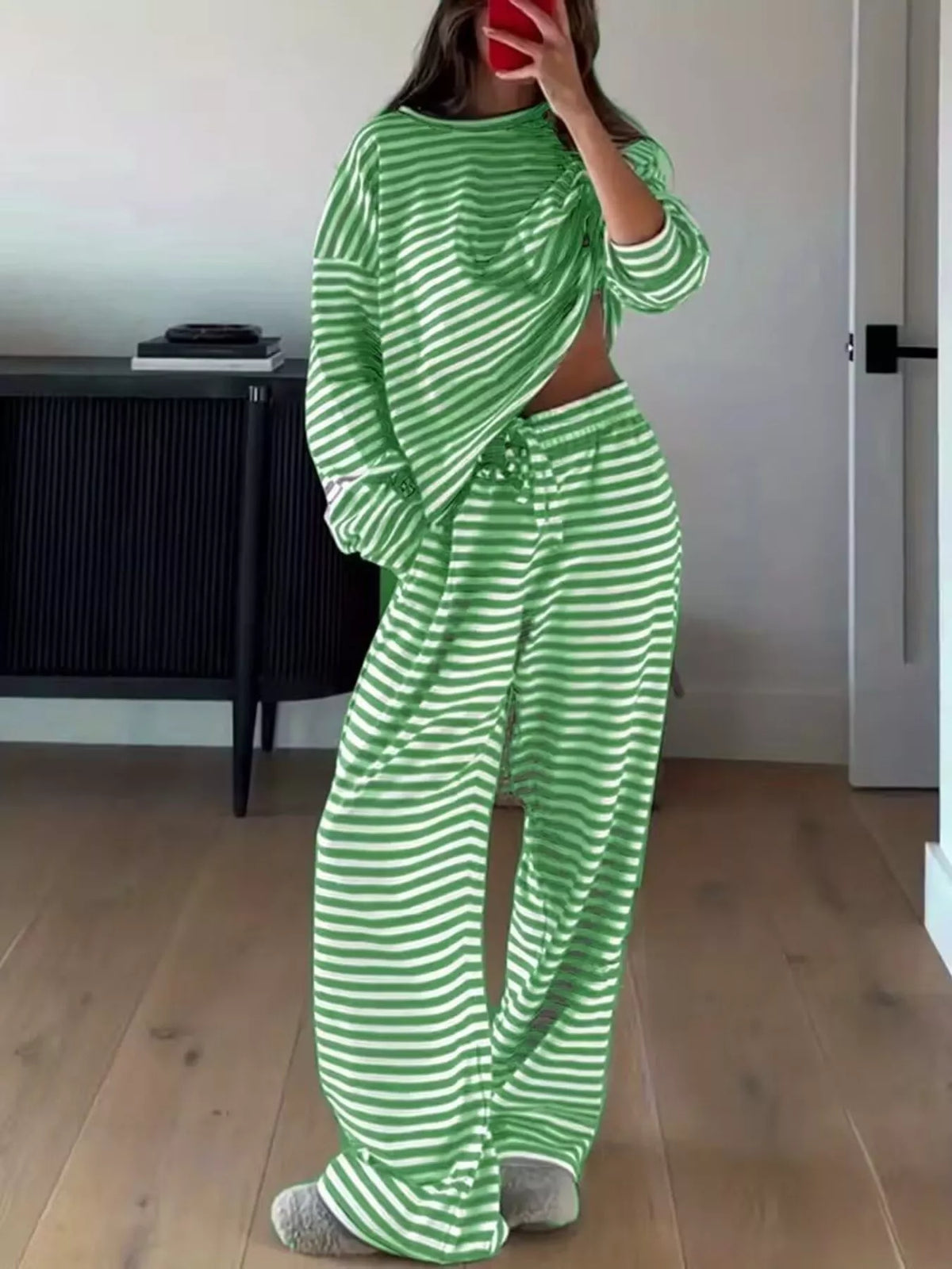 Marigold randigt set, grön