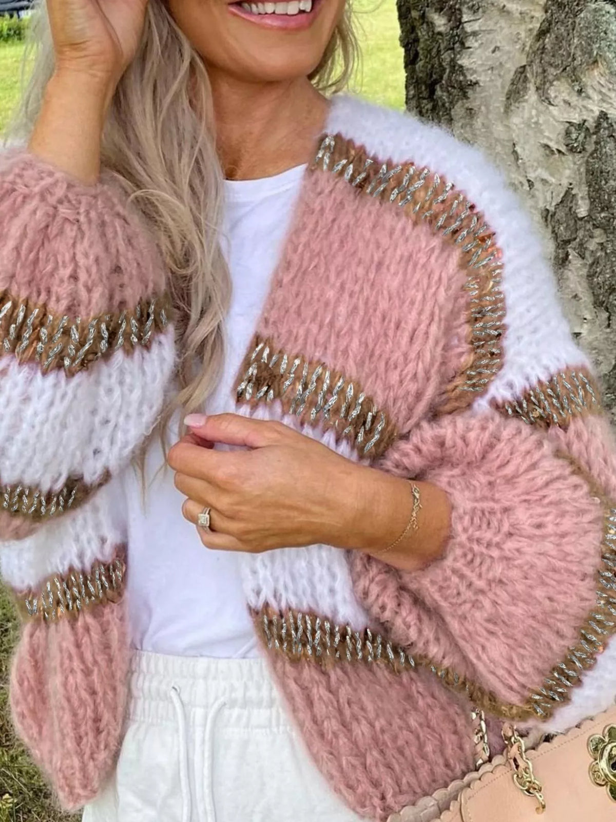 Kristy cardigan med färgblock