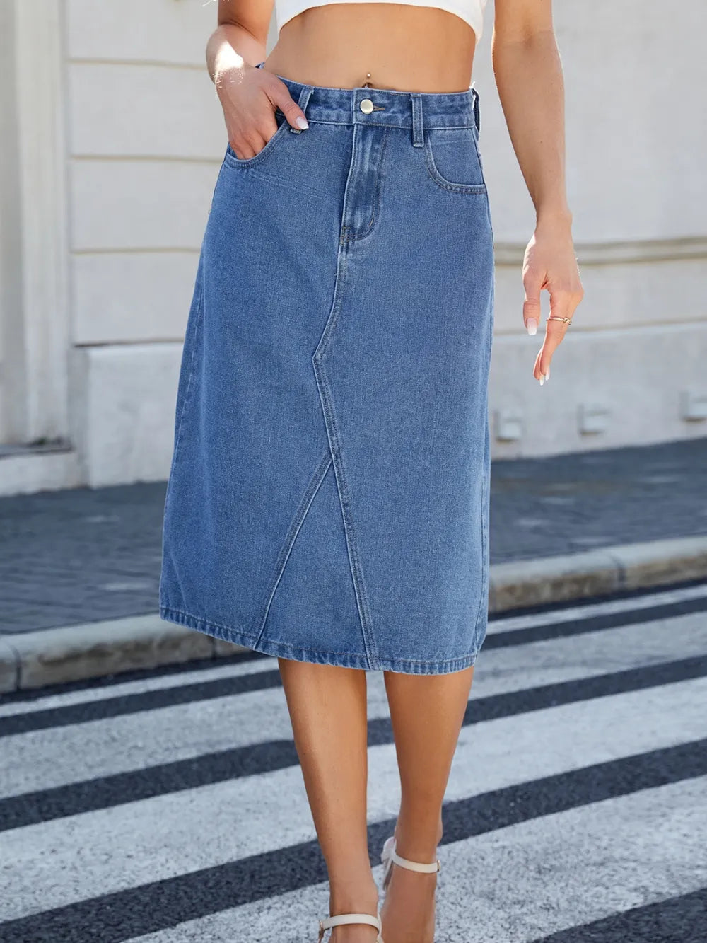 Maj midikjol i denim