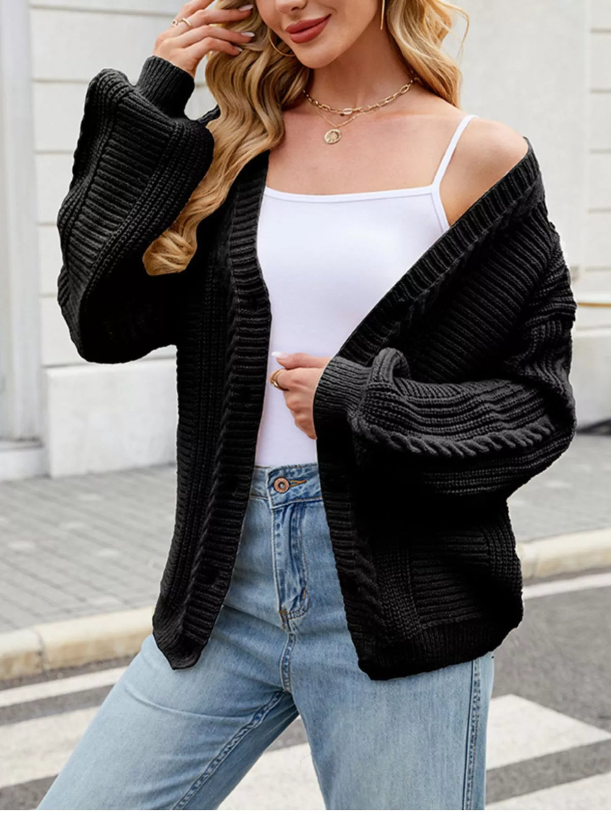 Irmelin kabelstickad cardigan