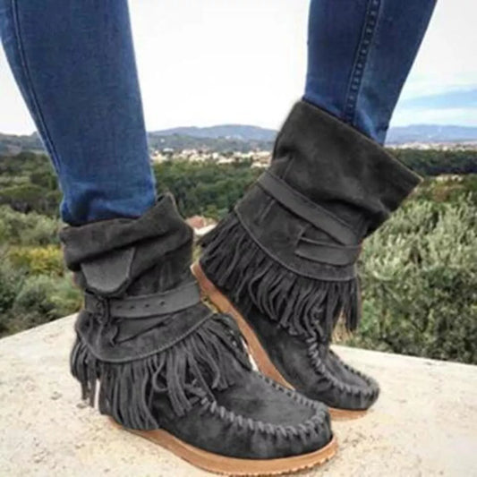 Dominika boots i mocka, svart