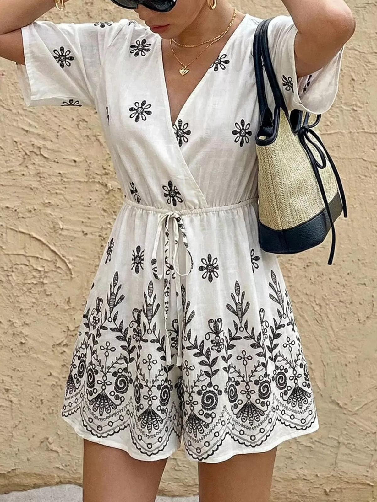 Bronwen omlottskuren jumpsuit