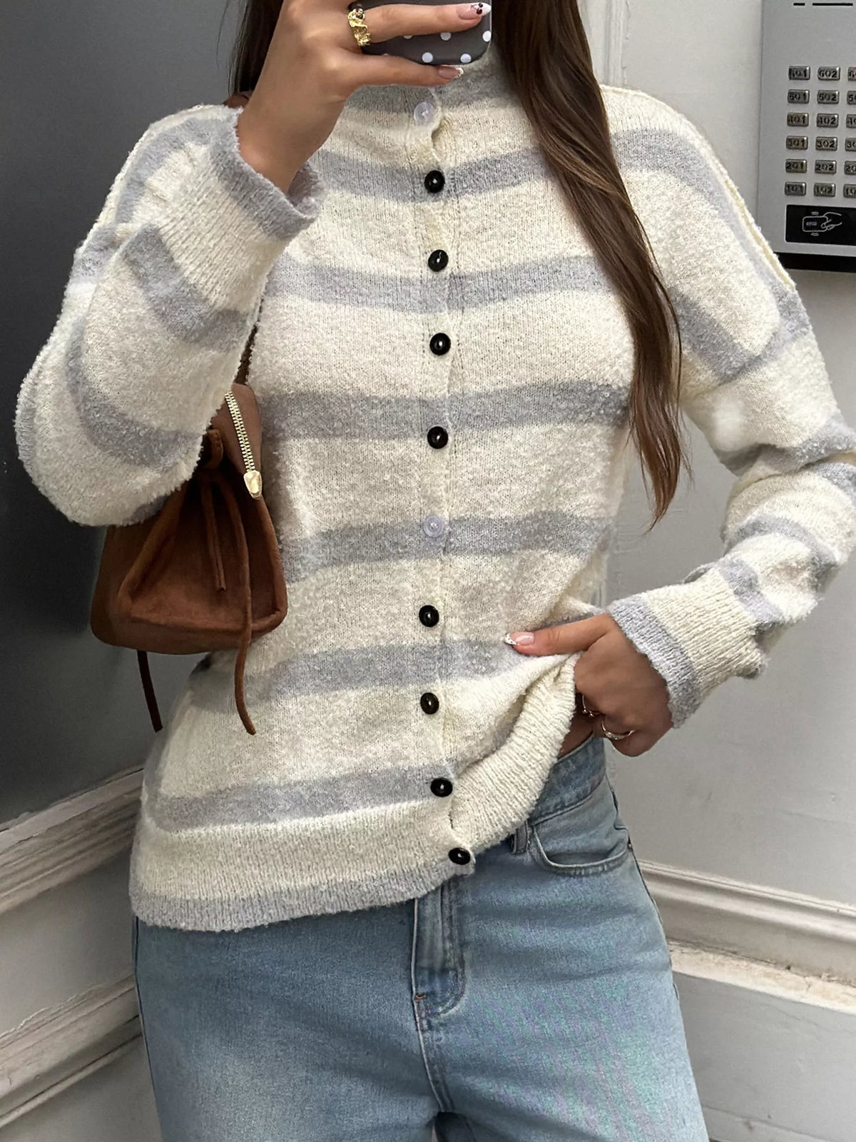 Marita randig cardigan
