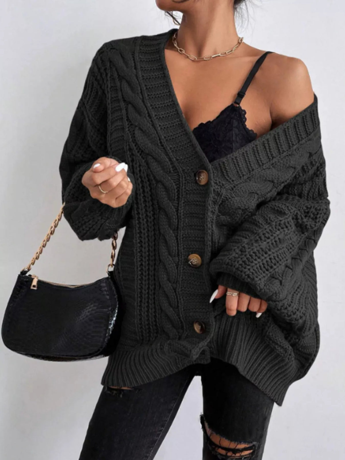 Margaux kabelstickad cardigan