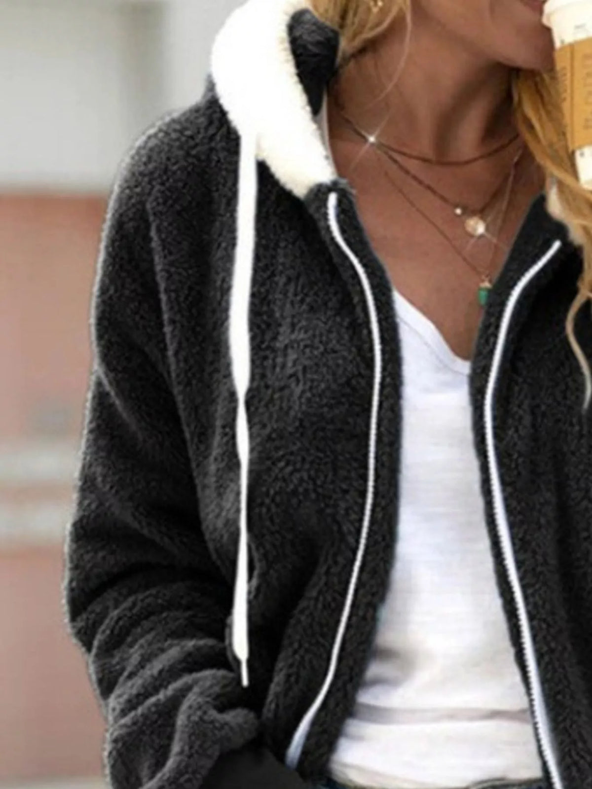 Sanne hoodie i fleece