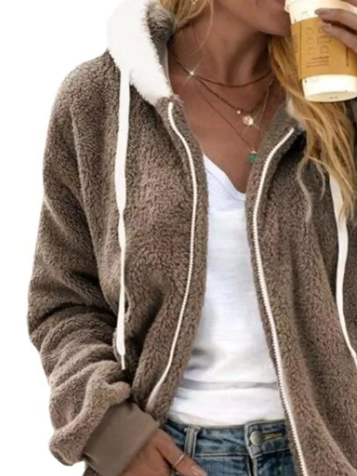 Sanne hoodie i fleece