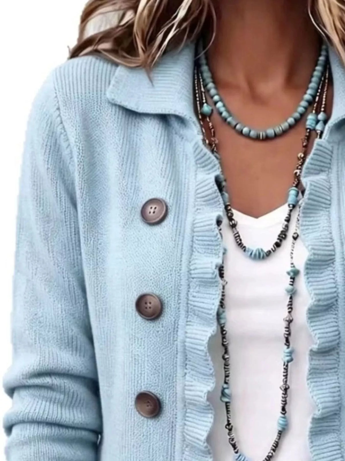Virginia cardigan med volanger