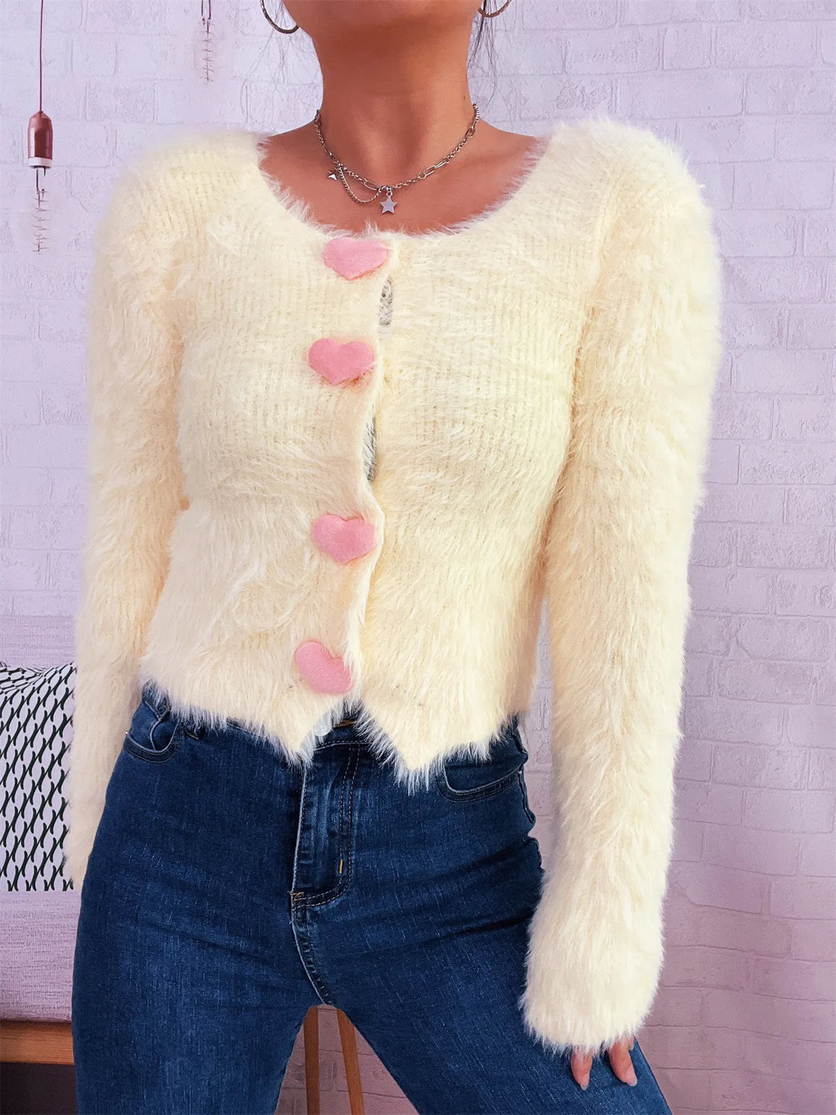 Tuula cardigan med hjärtan