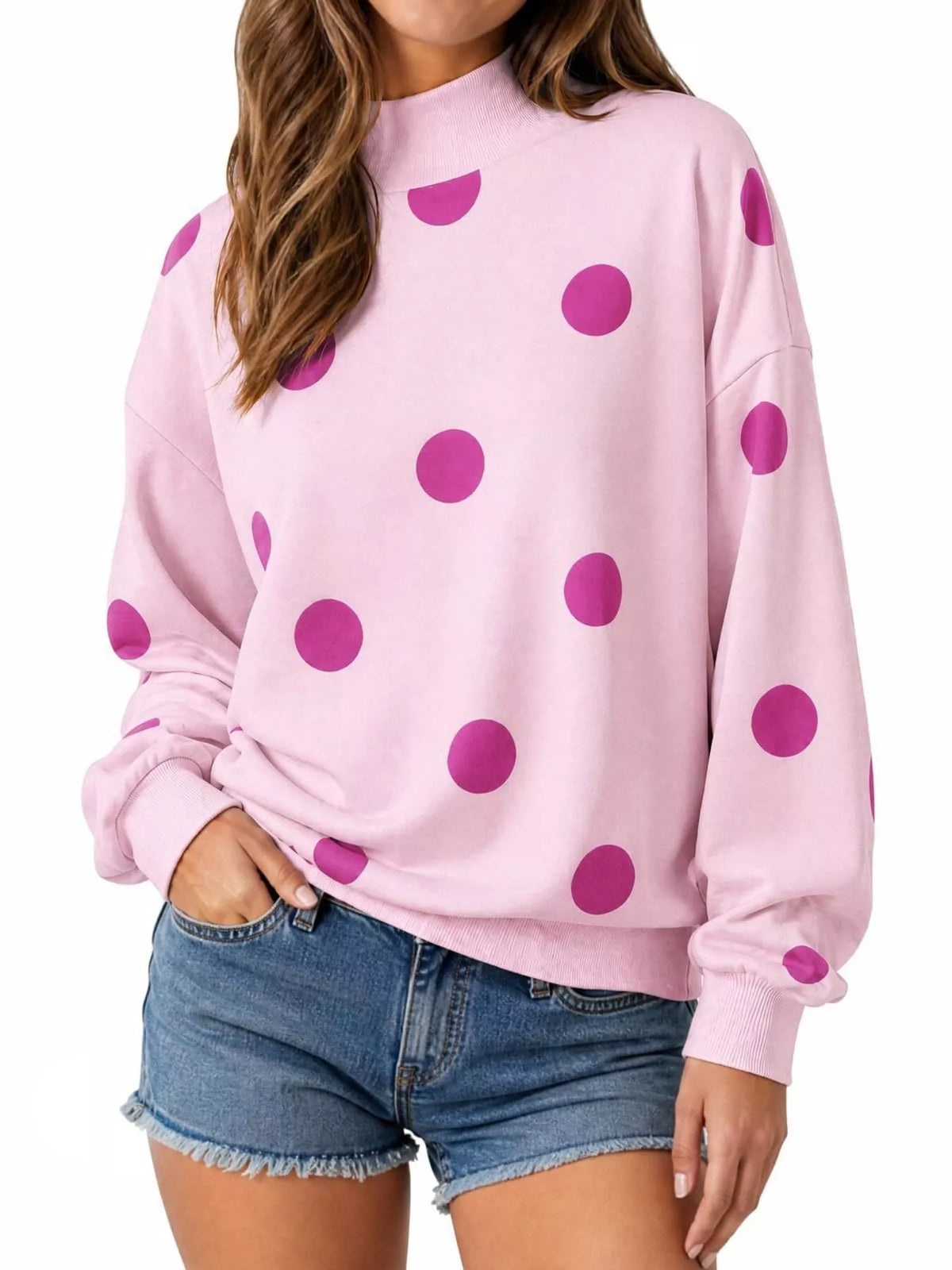 Agnetha prickig sweatshirt, rosa