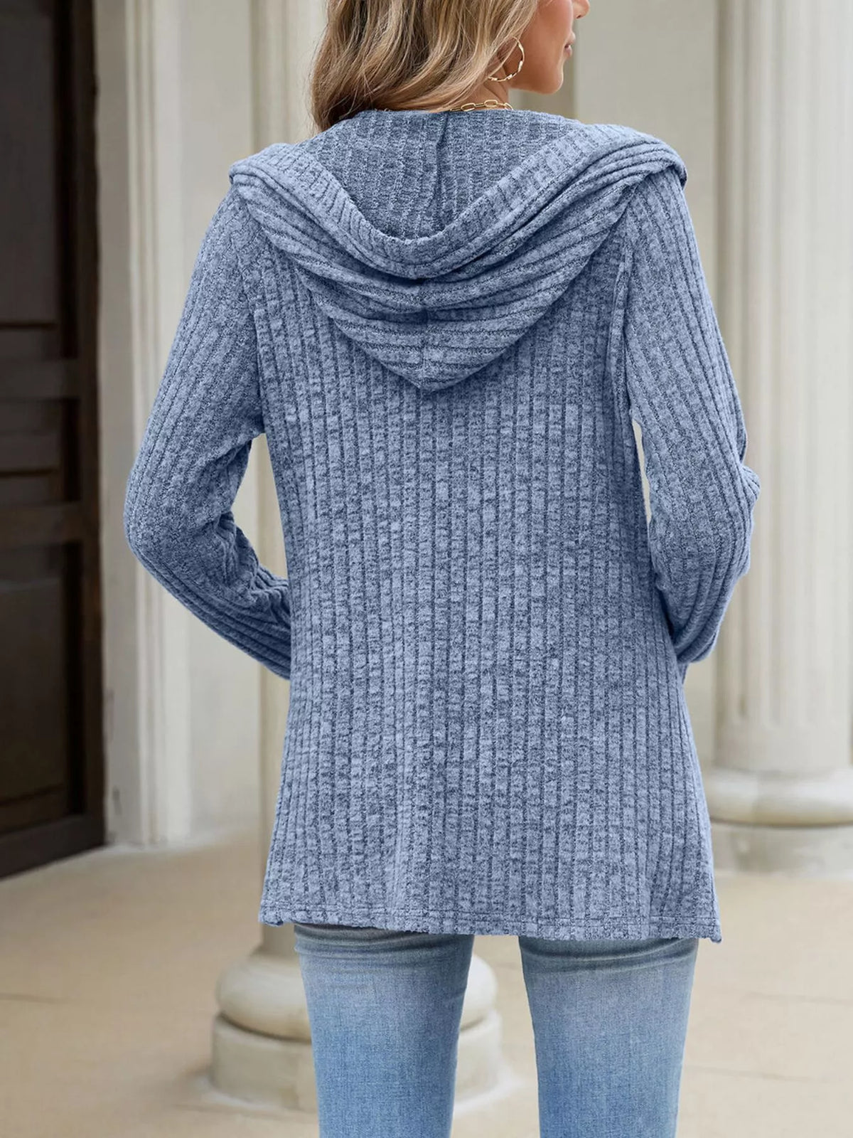 Venke ribbstickad cardigan