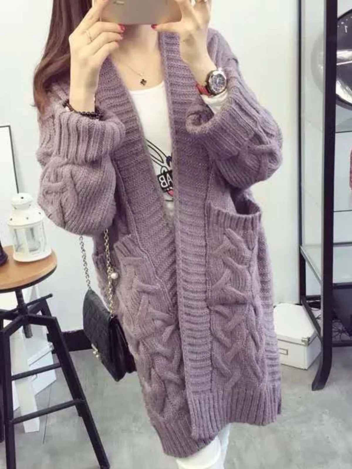 Torgerd kabelstickad cardigan