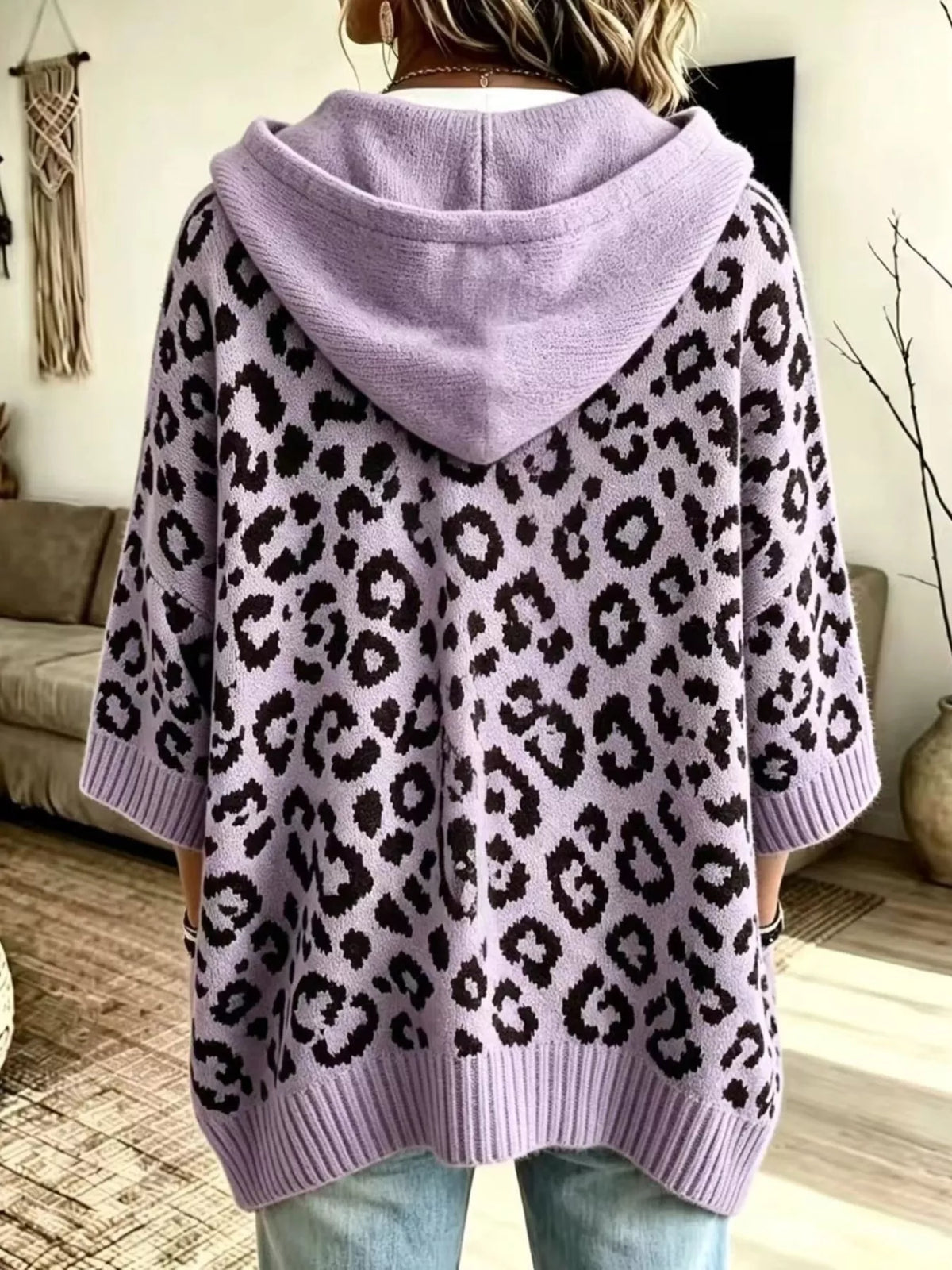 Frauke leopardmönstrad hoodie