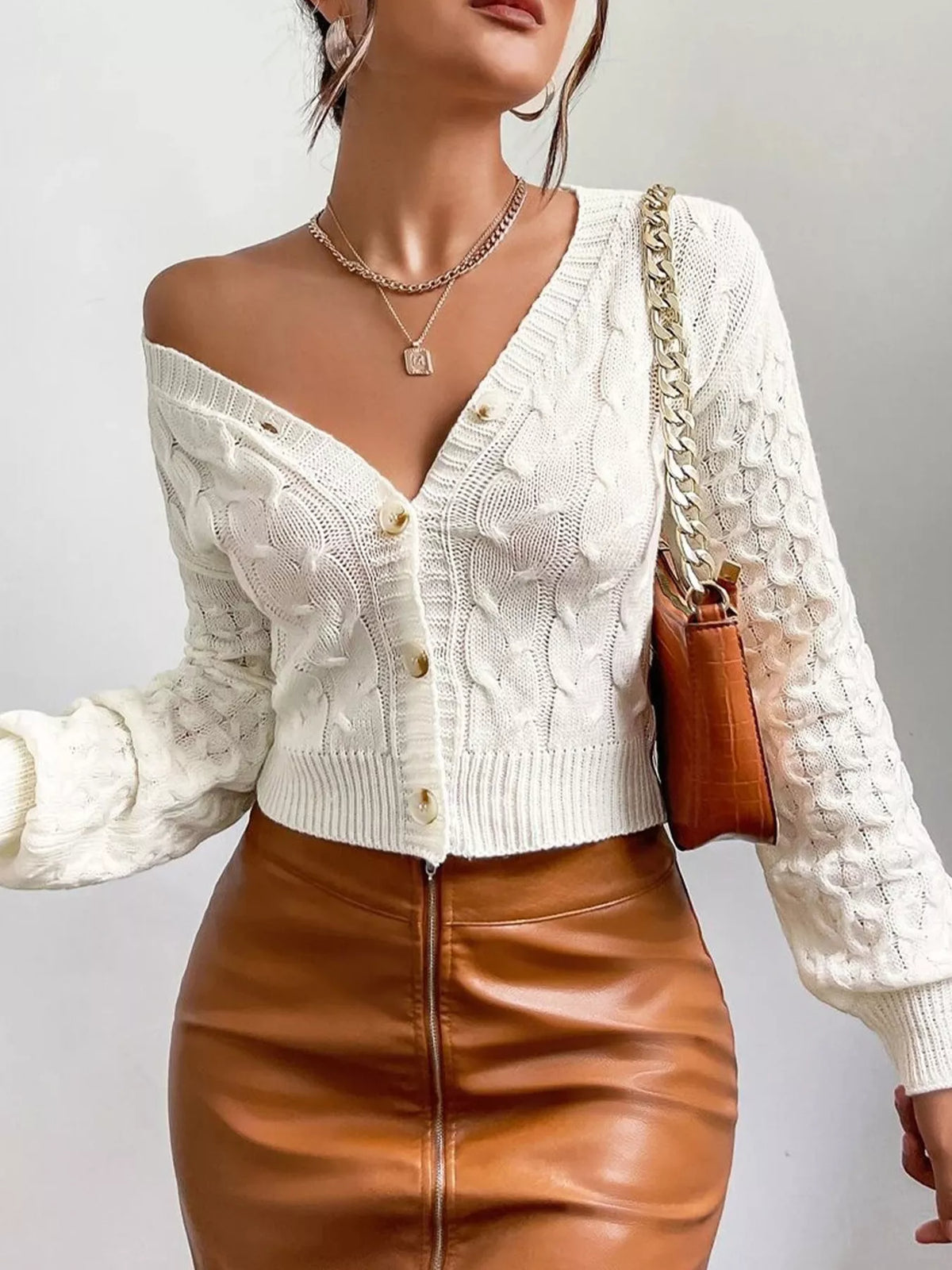 Nadine kabelstickad cardigan