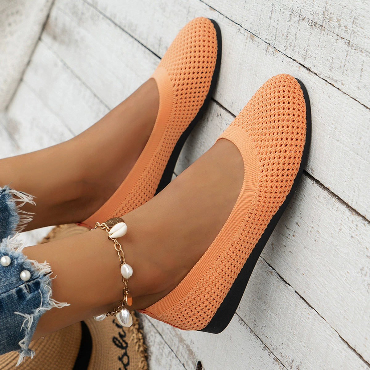 Rosina slip-ons i mesh, mandarinorange