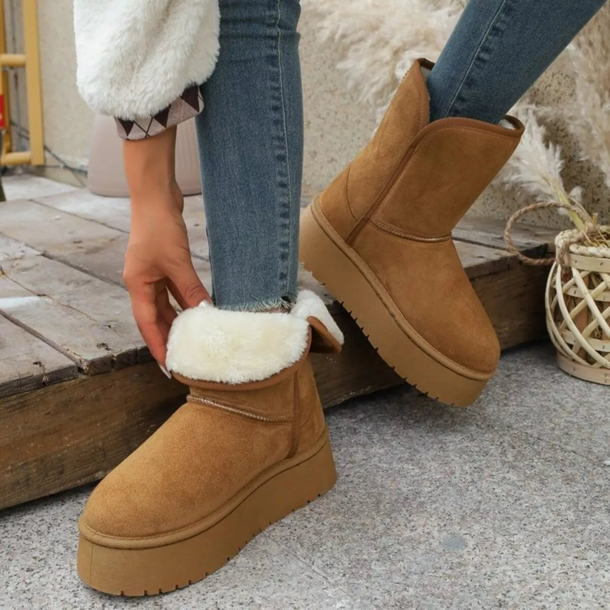 Estelle boots i läderlook